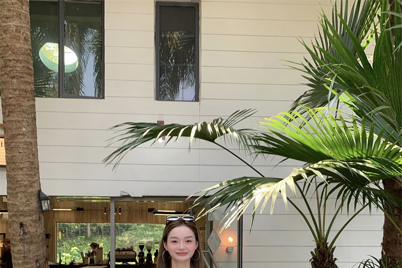 Plain Ruffle Lace Trim Tube Top