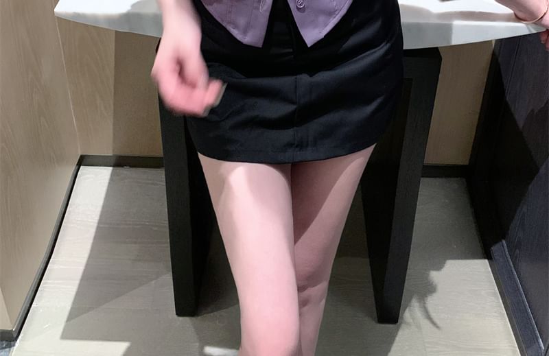 3/4 Sleeve Collared Plain Shirt