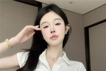 Cap Sleeve Collared Plain Flap Pocket Jersey Shirt