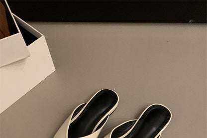 Faux Leather Pointed Mules