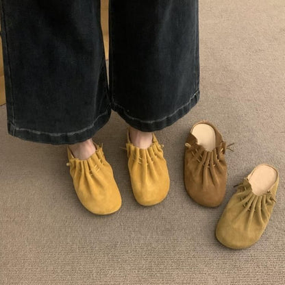 Faux Leather Cinched Mules