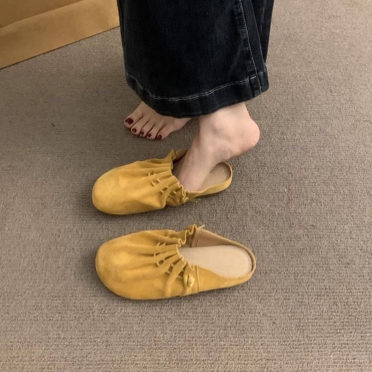 Faux Leather Cinched Mules