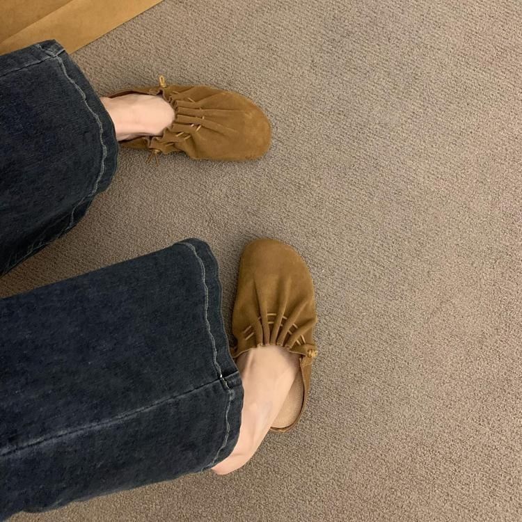 Faux Leather Cinched Mules