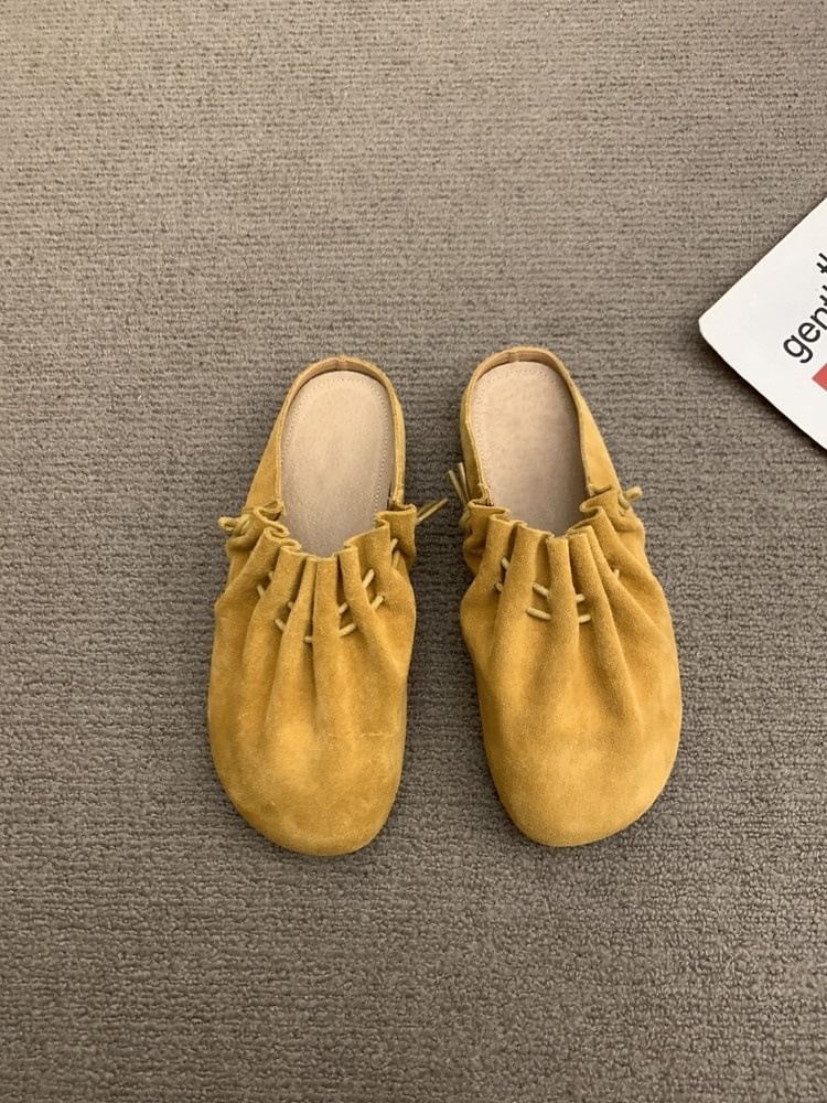 Faux Leather Cinched Mules