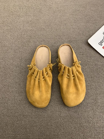 Faux Leather Cinched Mules