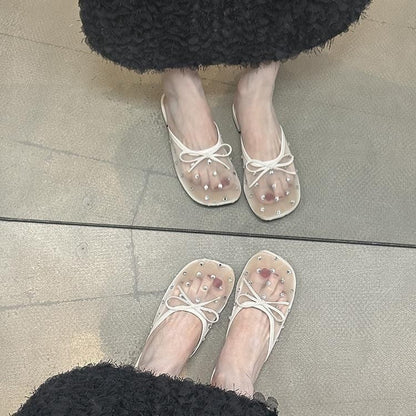 Rhinestone Mesh Mules