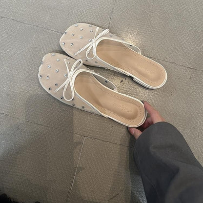 Rhinestone Mesh Mules