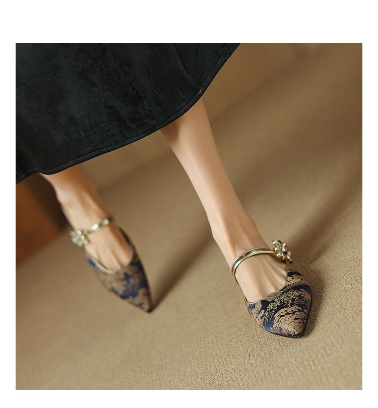 Low Heel Pointed Mules