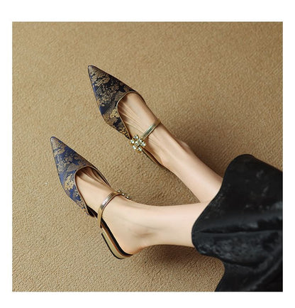 Low Heel Pointed Mules