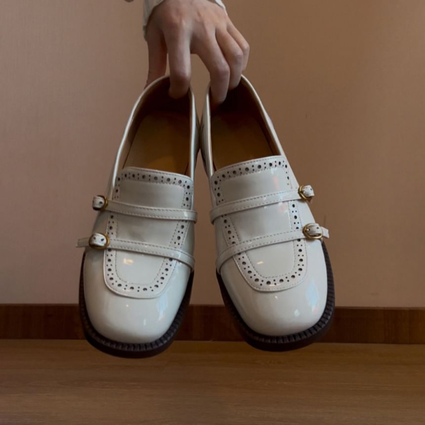 Low Heel Faux Leather Loafers