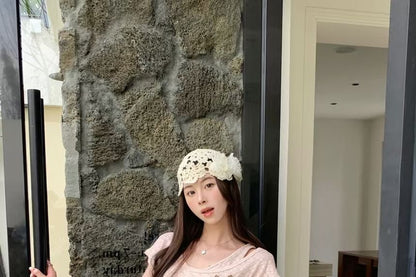 Set: Short Sleeve Cold Shoulder Plain Button Top + Cord Belt