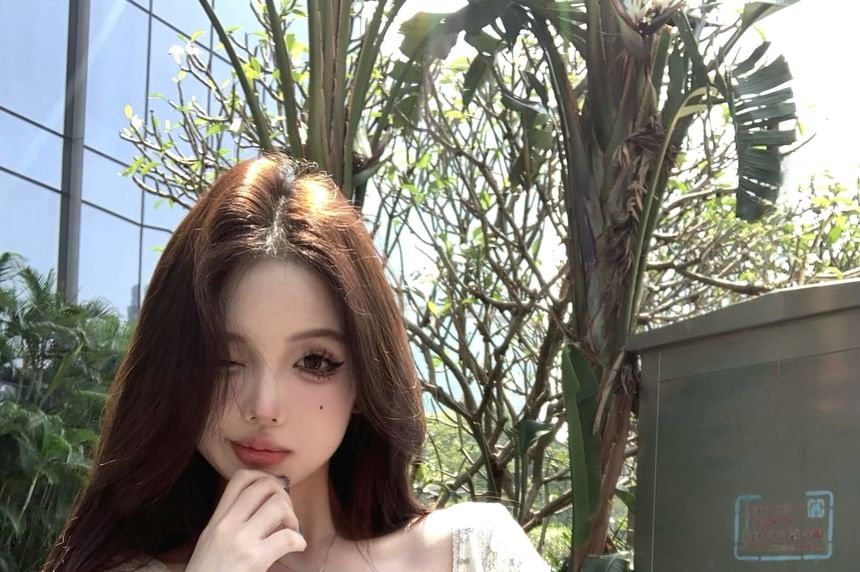 Cap Sleeve Scoop Neck Cartoon Print Bow Crop T-Shirt