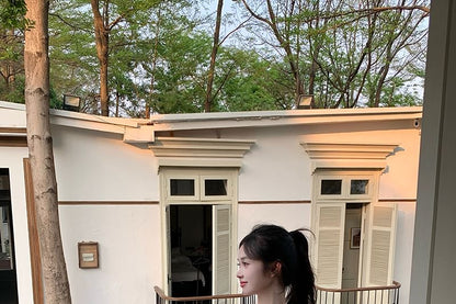 Cap Sleeve Asymmetrical Neck Plain Cutout Top