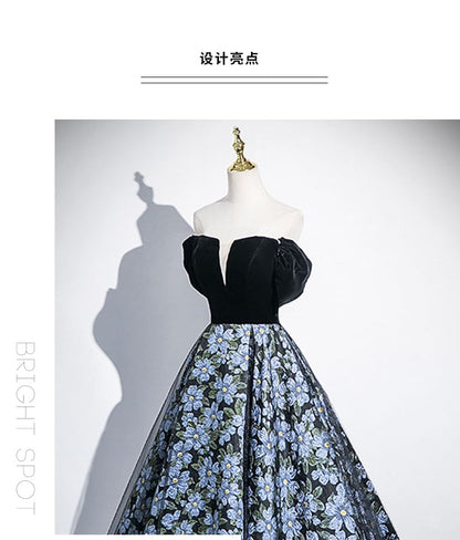 + Evening Sleeves Floral A-Line Jacquard Set: Gown Arm Strapless