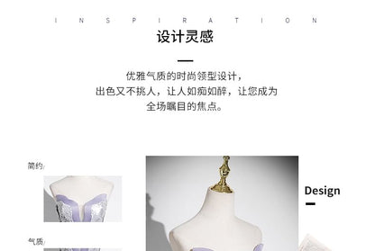 Mermaid Floral Evening Sequin Strapless Gown Accent