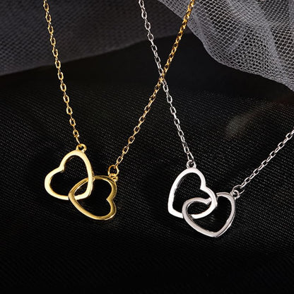 Interlocking Heart Pendant Necklace
