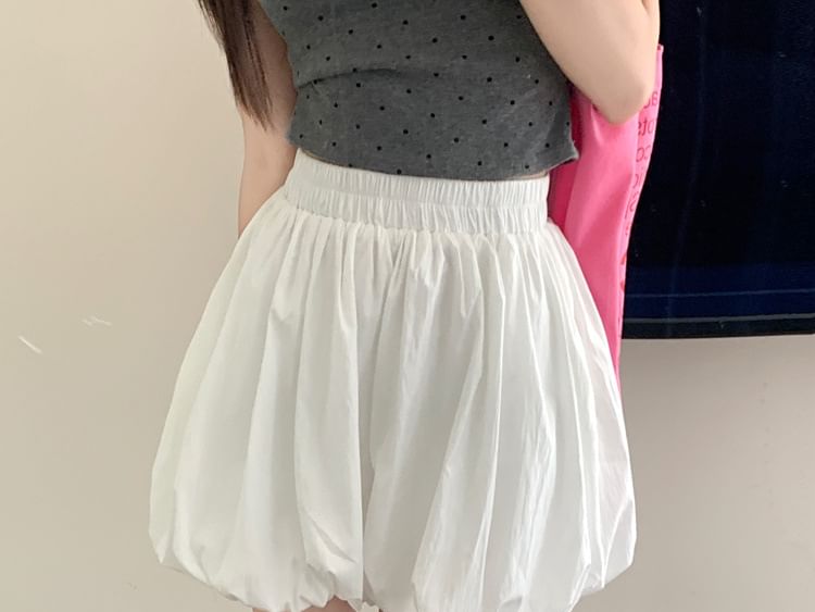 High Waist Plain Bubble Shorts