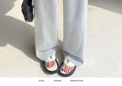 High Waist Washed Wide Leg Jeans (Various Designs)