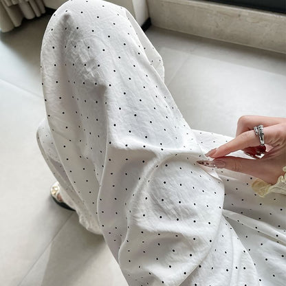 High Waist Dotted Wide Leg Pants (Various Designs)