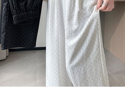 High Waist Dotted Wide Leg Pants (Various Designs)