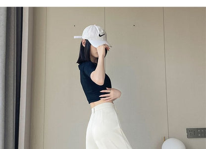 High Rise Plain Wide Leg Suit Pants (Various Designs)