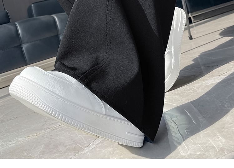 High Waist Plain Wide Leg Suit Pants (Various Designs)