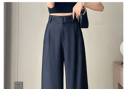 High Rise Plain Wide Leg Jeans (Various Designs)
