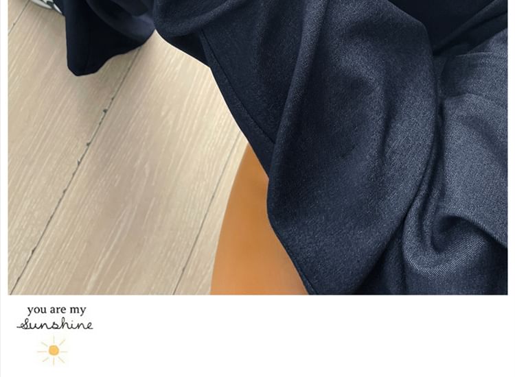 High Rise Plain Wide Leg Jeans (Various Designs)