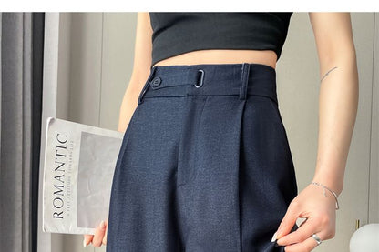 High Rise Plain Wide Leg Jeans (Various Designs)