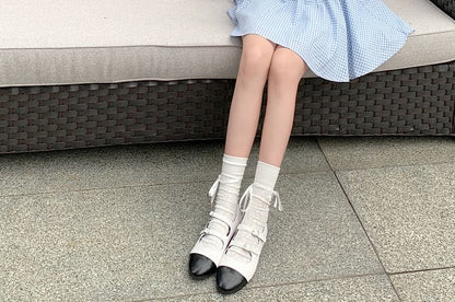 Puff-Sleeve Gingham Bow Mini A-Line Dress / Kerchief