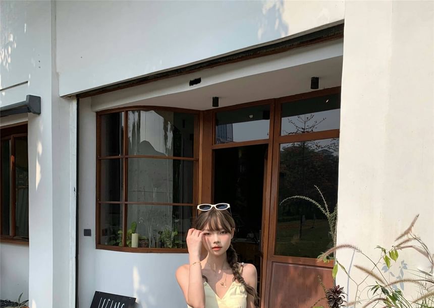 Mid Waist Plain Ruched Wide Leg Pants