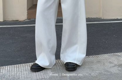 Low Waist Washed Wide Leg Jeans