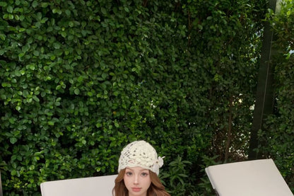 Flower Skirt / Mini High Plain Pencil Top Neck Halter Detail Rise Scoop Floral