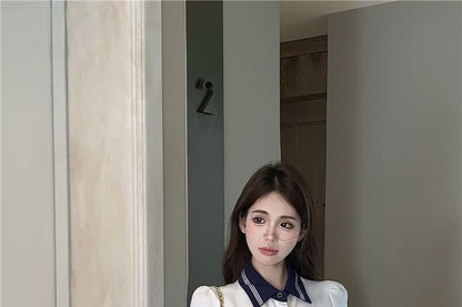 Collar T-Shirt Short-Sleeve Letter Embroidered