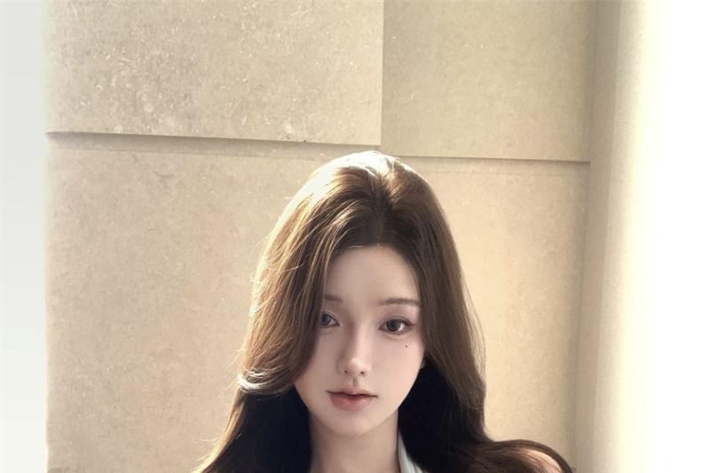 Tie-Neck Plain Tank Top