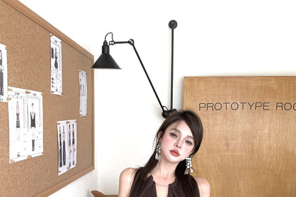 Halter Plain Asymmetrical Mini Bodycon Dress