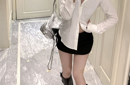 Long-Sleeve Plain Shirt