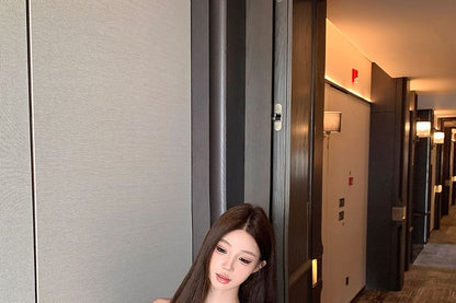 V-Neck Lace Trim Fishbone Cami Top