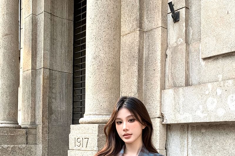 Plaid Button-Up Shirt