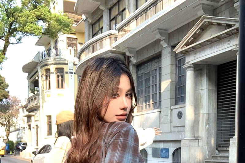 Plaid Button-Up Shirt