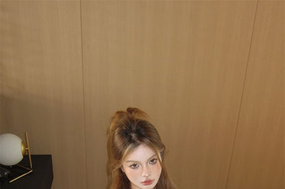 Set: Off-Shoulder Long-Sleeve Camo Print Crop Mesh Top + Tube Top