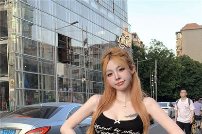 Mid Rise Washed Tassel Trim Mini A-Line Denim Skirt