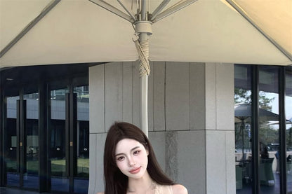 Sleeveless V-Neck Wrap Lace Top