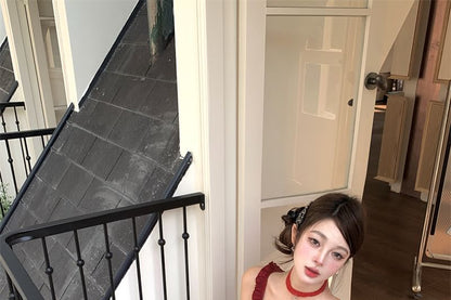 Asymmetrical Floral Ruffled Cami Top / High Waist Mini Pencil Skirt