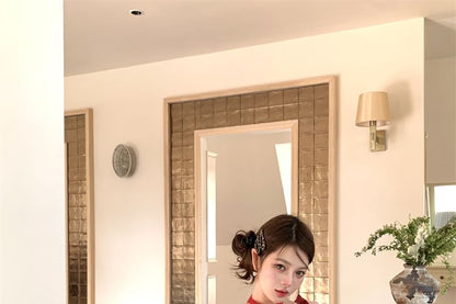 Asymmetrical Floral Ruffled Cami Top / High Waist Mini Pencil Skirt