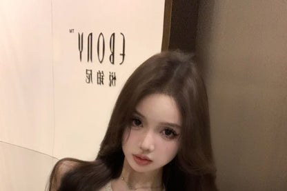 Slit Bow Mini A-Line Dress Rhinestone Halter-Neck