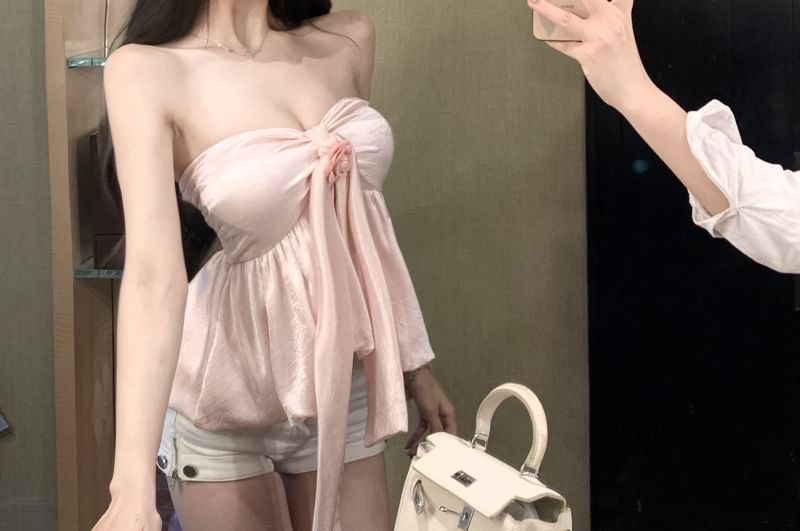 Plain Floral Tube Top