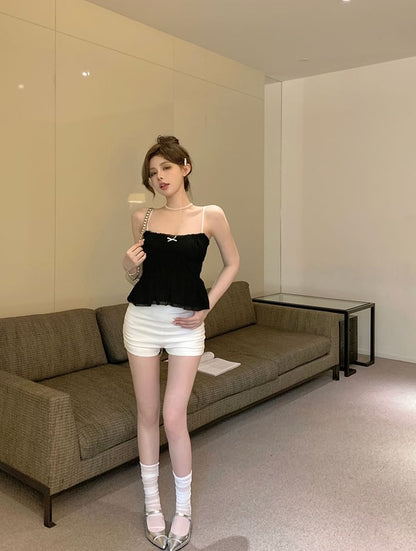 Lace Trim Bow Camisole Top