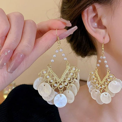 Faux Pearl Chandelier Earring / Clip-On Earring