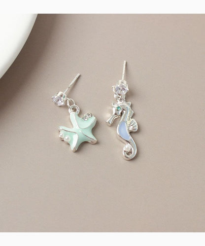Asymmetrical Star Rhinestone Drop Earring / Clip-On Earring